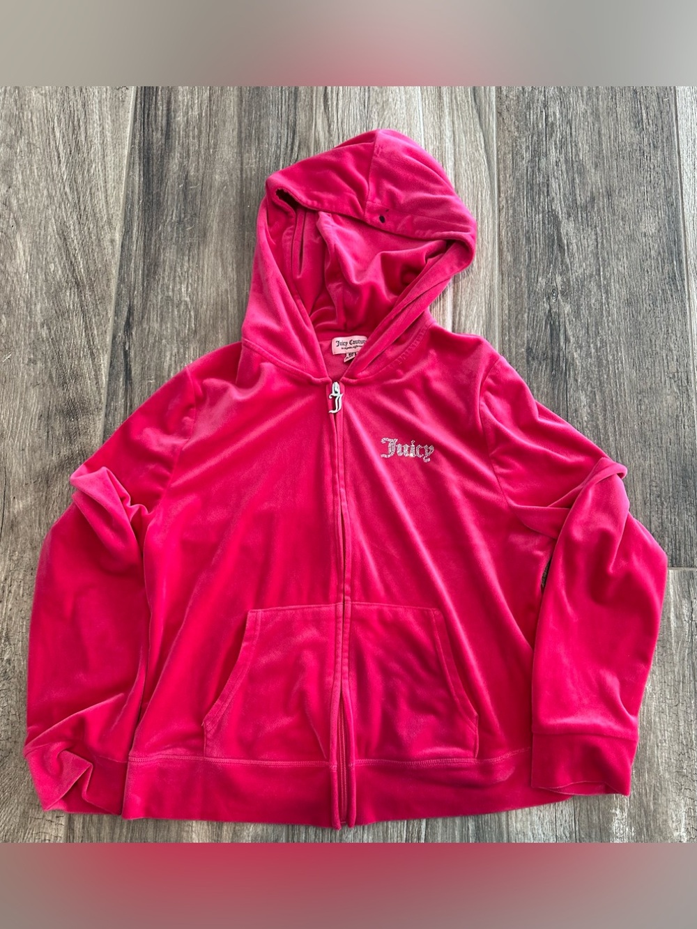 Juicy Couture Girls Hot Pink Velour Hoodie
